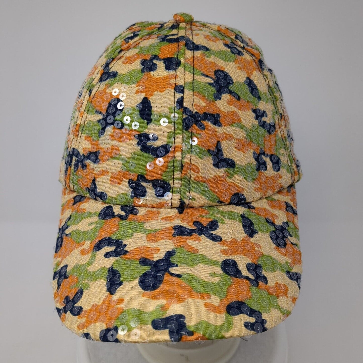 Unbranded Strapback Hat Camouflage One Size Adjustable Sequin 6 Panel