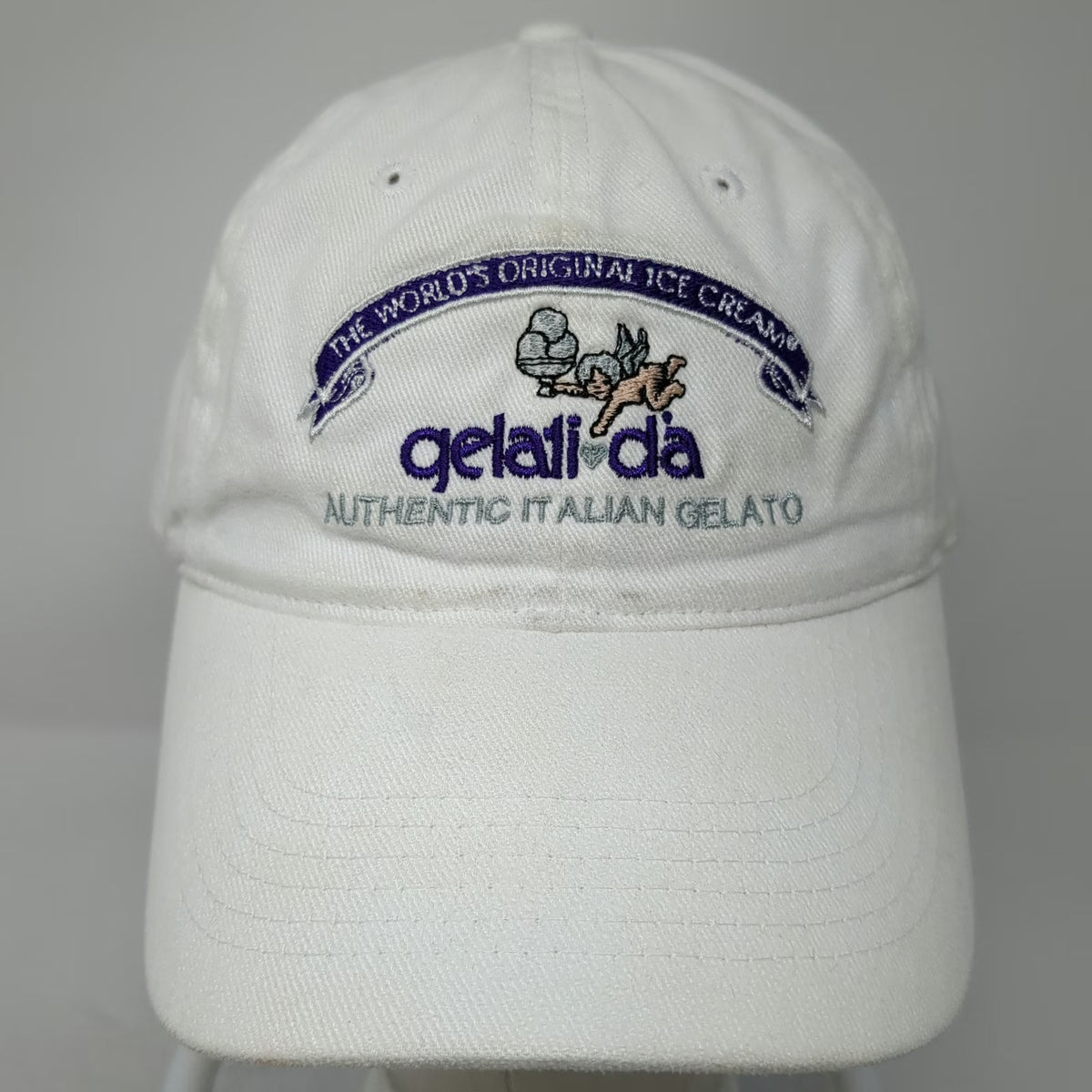Sportsman Baseball Cap White One Size Gelati'da Authentic Italian Gelato Hat