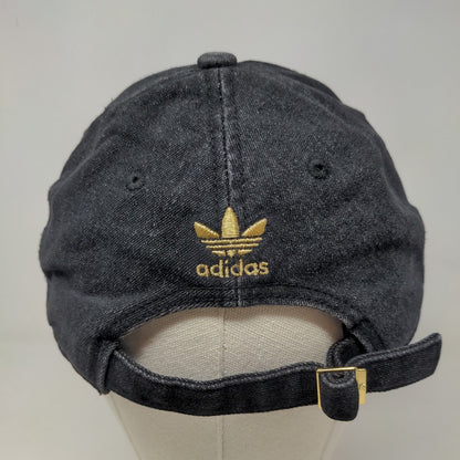 Adidas Men's Slideback Hat Black Gold OSFM Embroidered Trefoil Logo Cotton