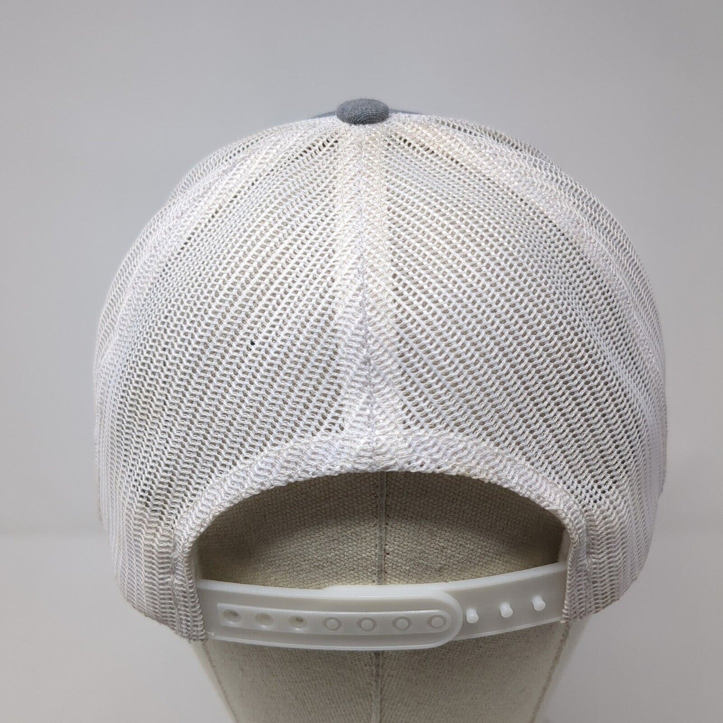 Fishing With Feathers Snapback Trucker Hat Gray One Size Mesh Back