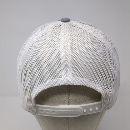 Fishing With Feathers Snapback Trucker Hat Gray One Size Mesh Back