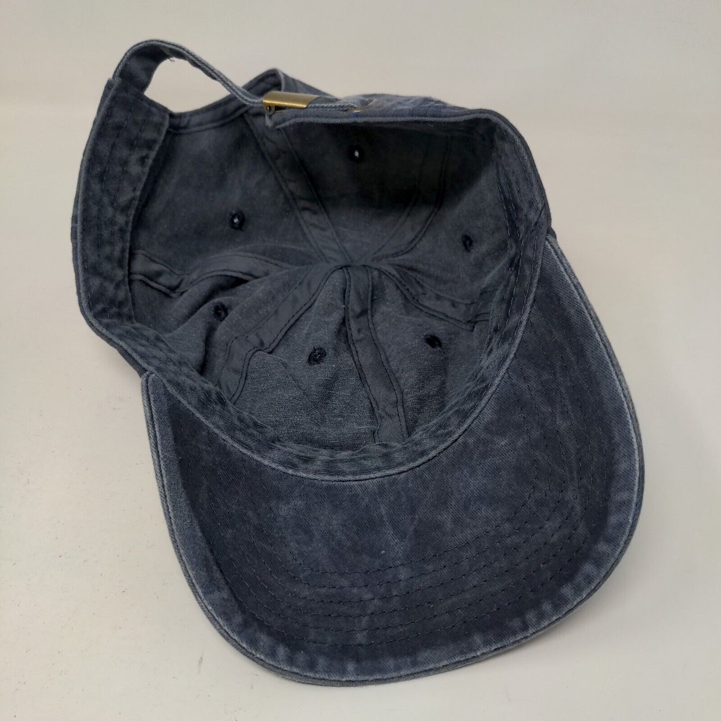 Unbranded Slideback Hat Blue One Size Adjustable 6 Panel Vent Holes Blank