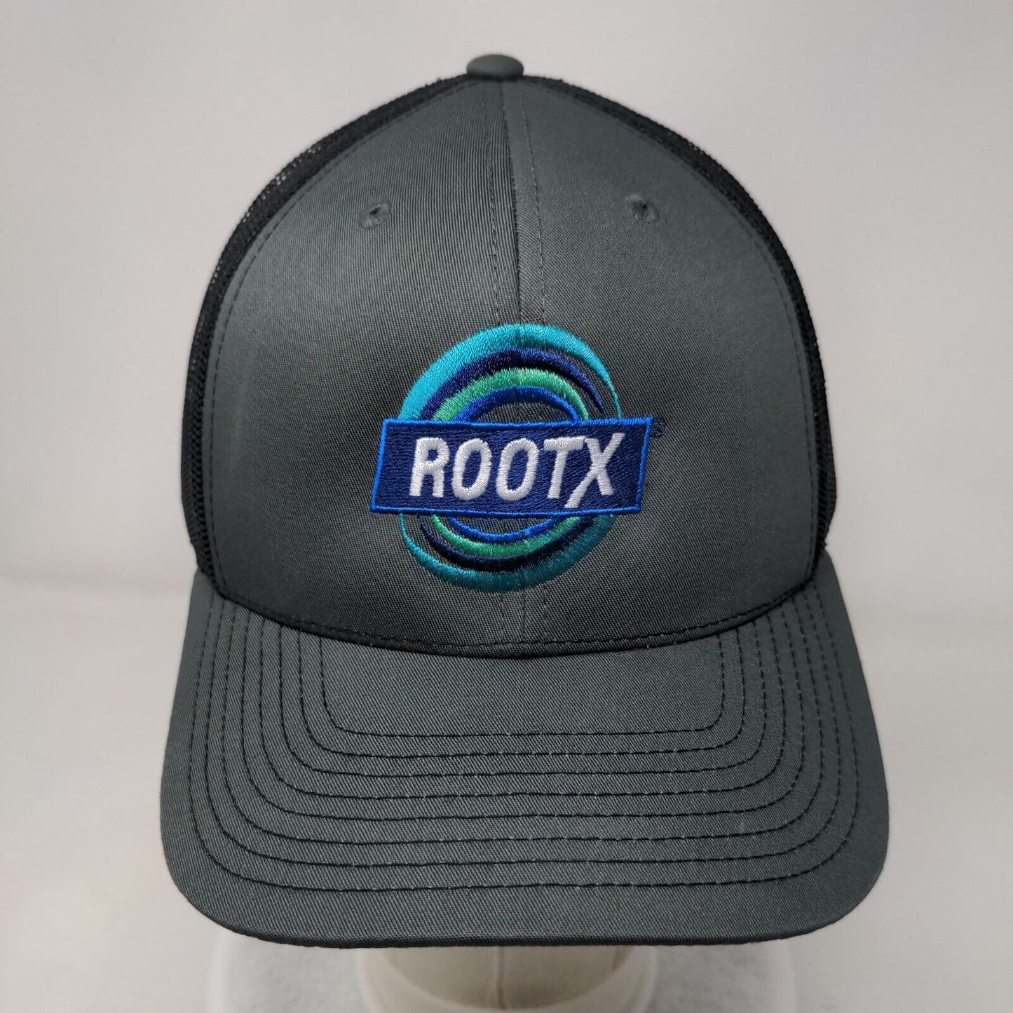 ROOTX Snapback Trucker Hat Gray One Size Adjustable Mesh Back 6 Panel Richardson