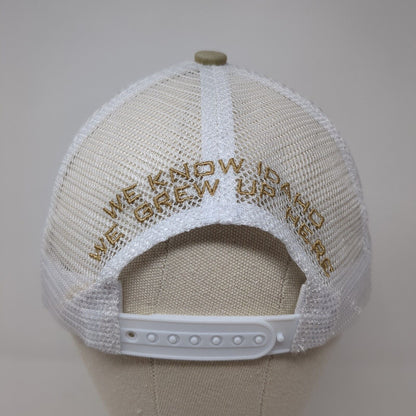 Farm Bureau Ins We Know Idaho We Grew Up Here Trucker Hat Tan OS Buck's Bags