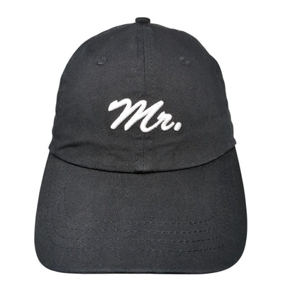 Mr. Slideback Hat Black OSFA Adjustable Embroidered Vented Holes Cotton