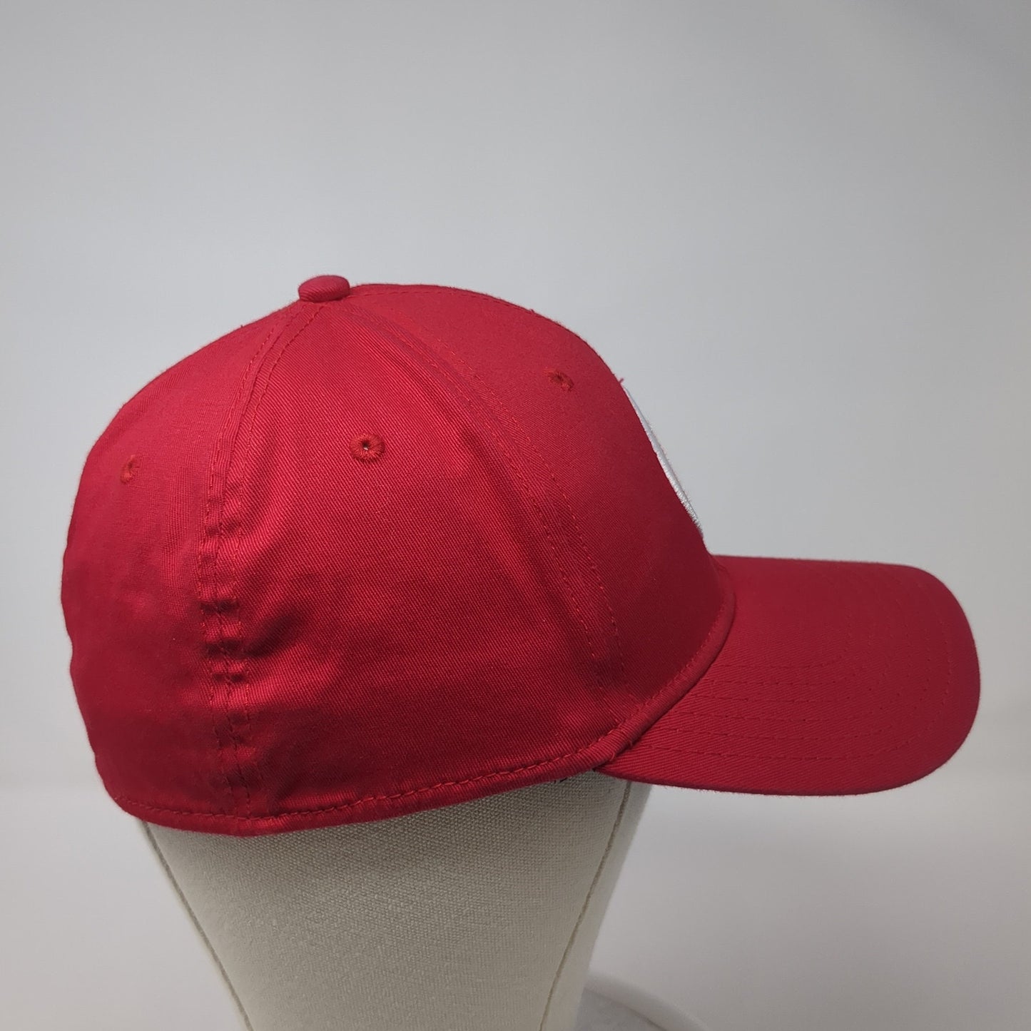 Super Mario Fitted Hat Red One Size Embroidered Logo Solid 6 Panel