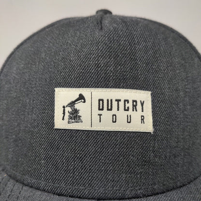 Otto Men's Snapback Hat Gray OSFM Embroidered Outcry Tour Logo Acrylic Wool