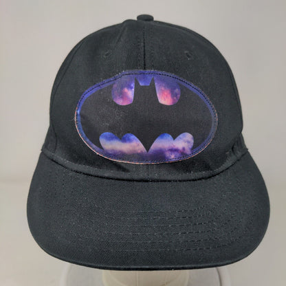 Batman Snapback Hat Black One Size Adjustable DC Comics 6 Panel