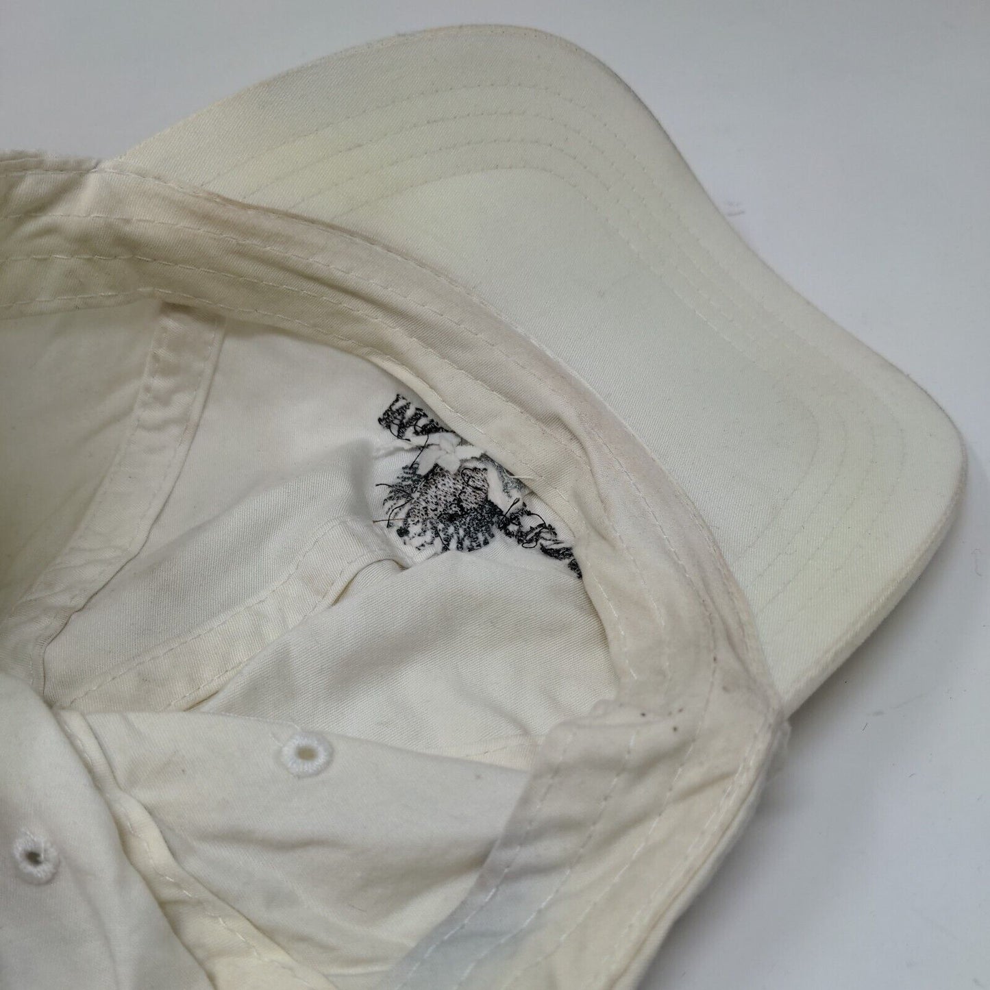 Mid Pines Strapback Hat Cream OSFA Adjustable Embroidered 6 Panel Imperial