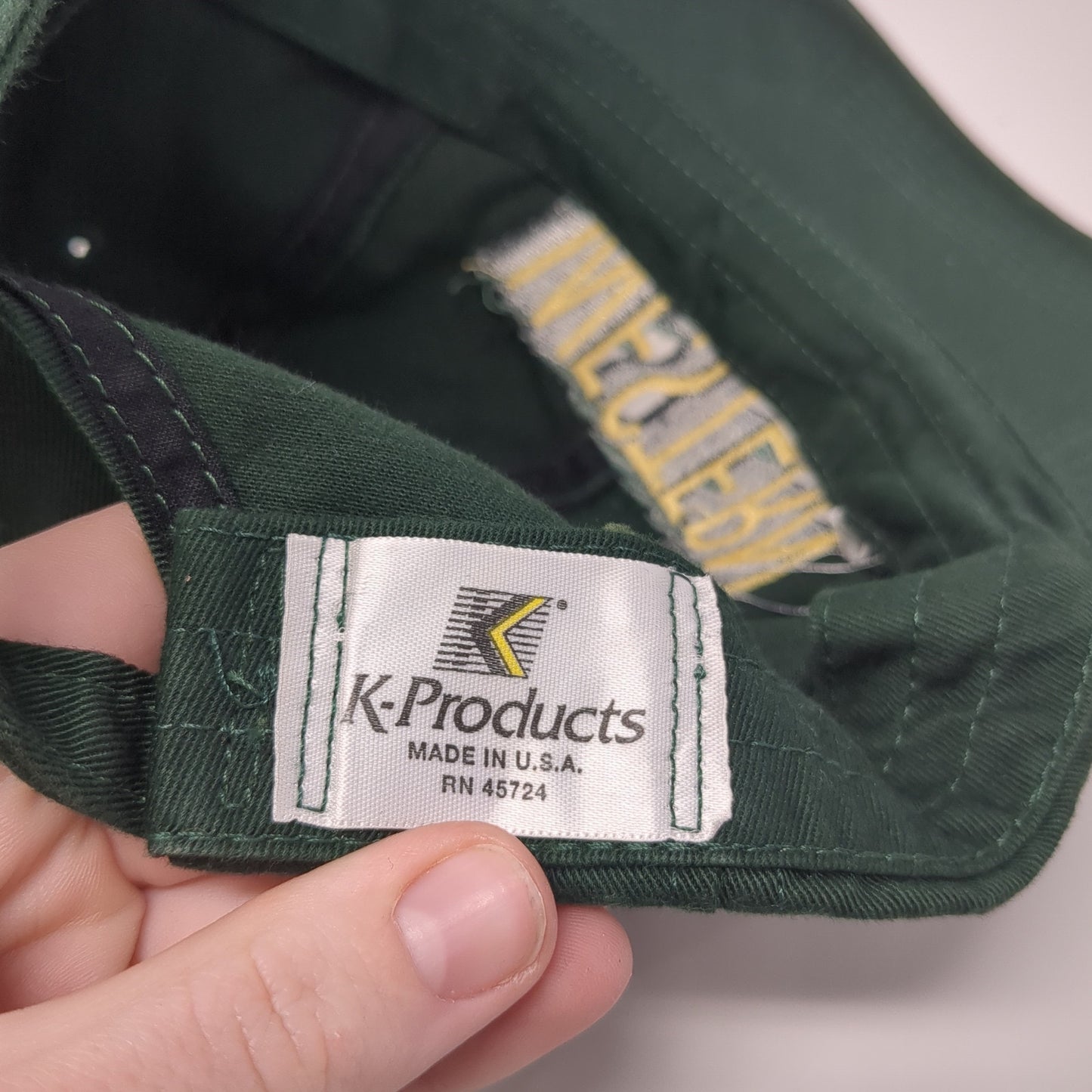 Western Slideback Hat Green One Size Adjustable Embroidered K-Products Vintage