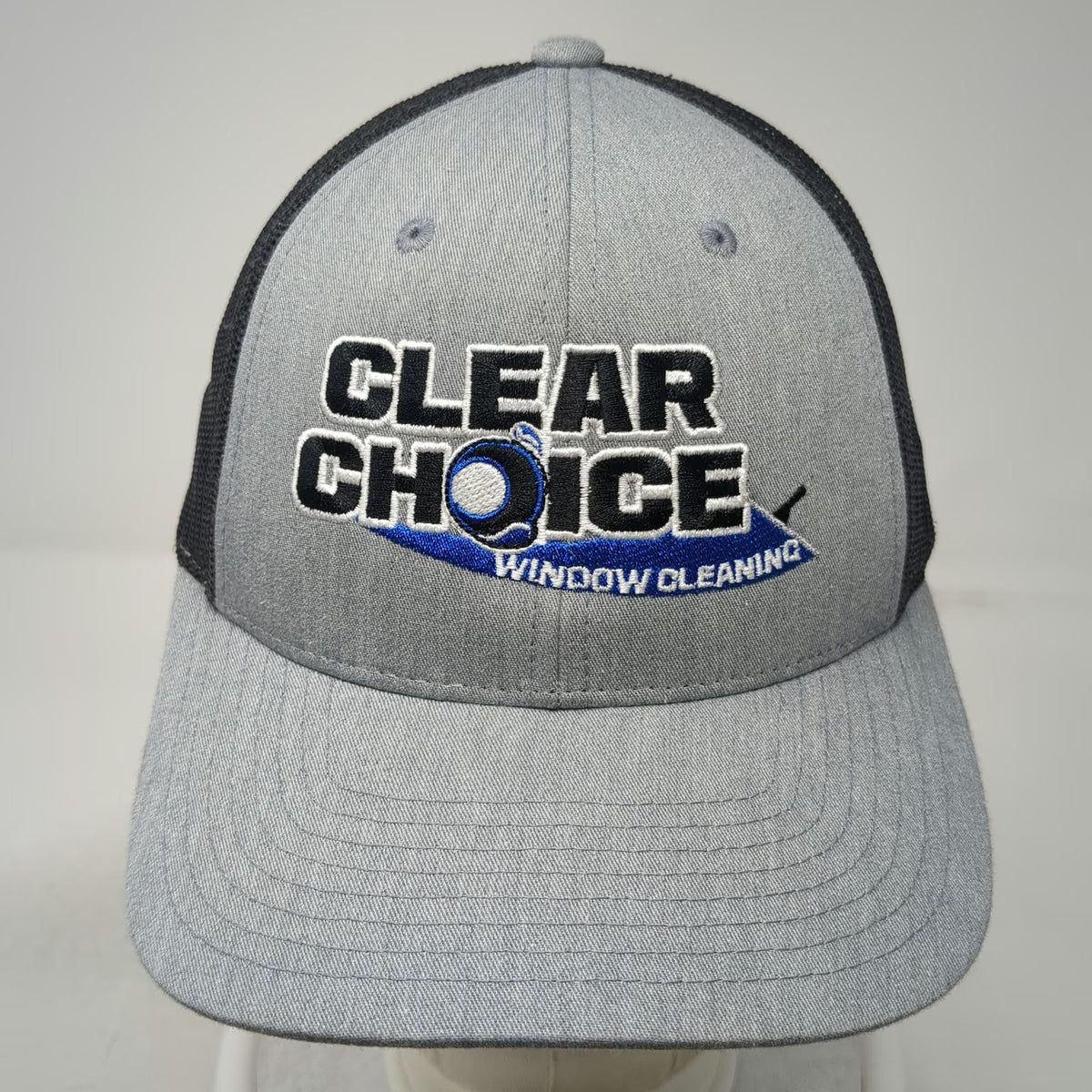 Richardson Trucker Hat Gray L Clear Choice Window Cleaning Mesh Back Snapback