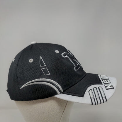 NY New York Strapback Hat Black OSFA Adjustable Embroidered Logo Vented Holes