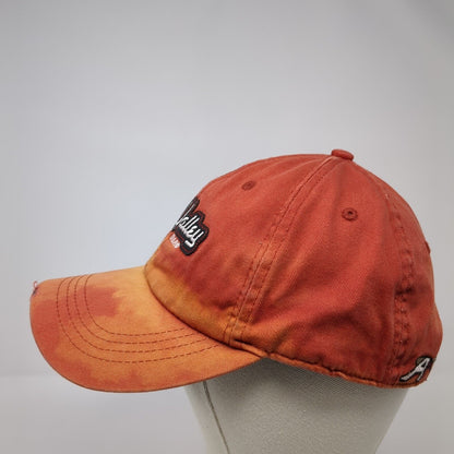 Sun Valley Idaho Strapback Hat Red OS Adjustable Extreme Fit Distressed Ahead