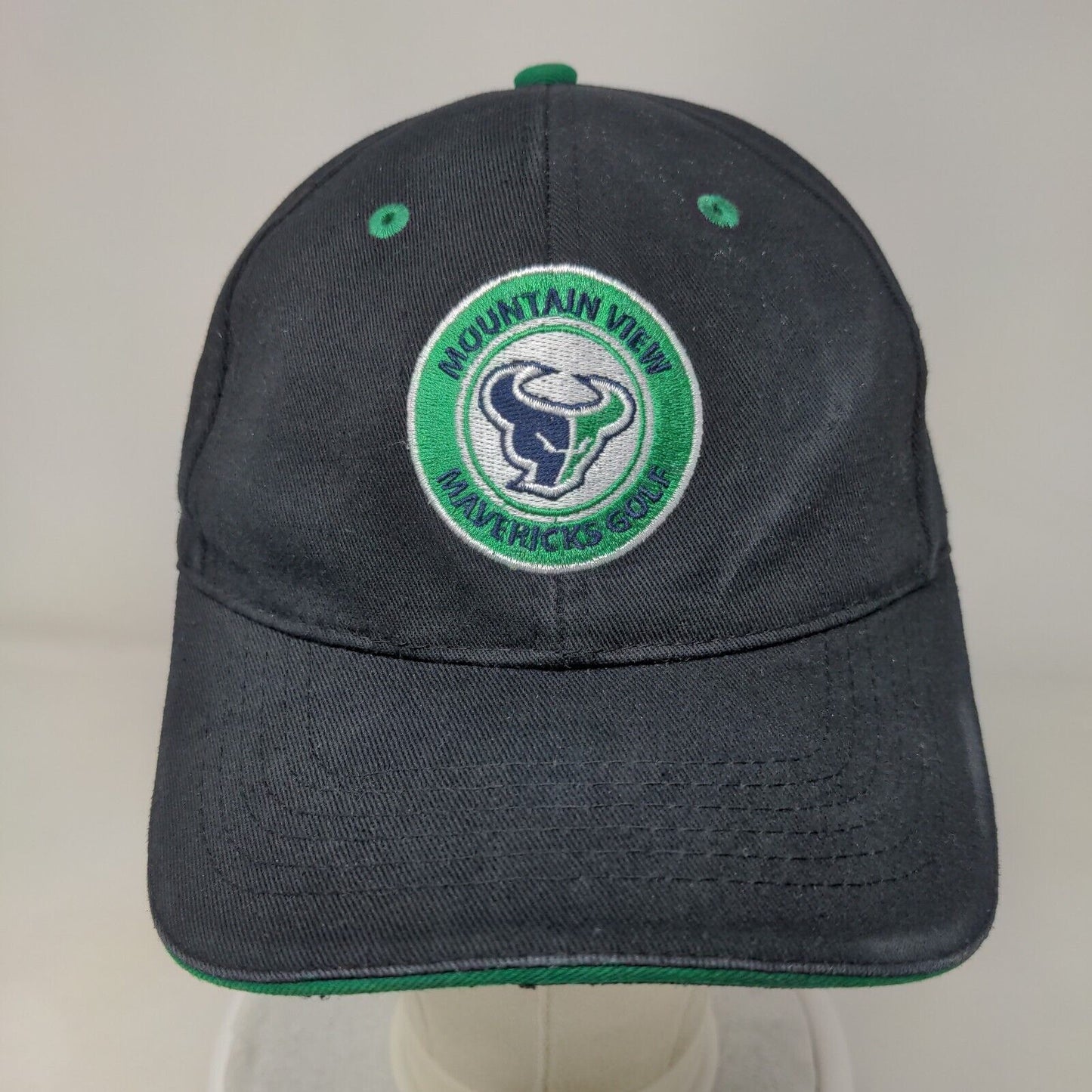 Mountain View Mavericks Golf Strapback Hat Black OS Adjustable Bucks Athletic