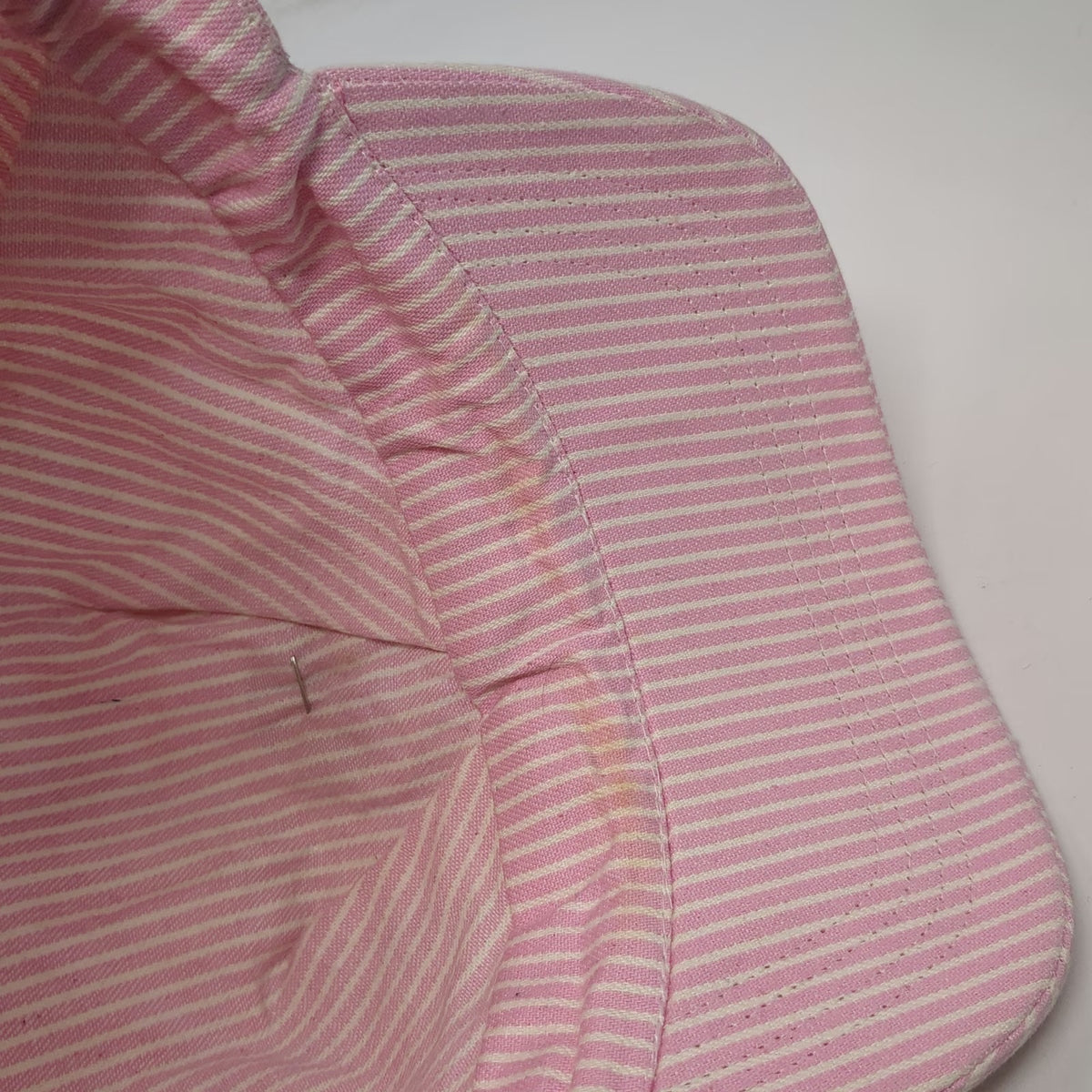 Army Cap Pink White One Size Hickory Stripe Railroad Crossing Pin Snapback Hat