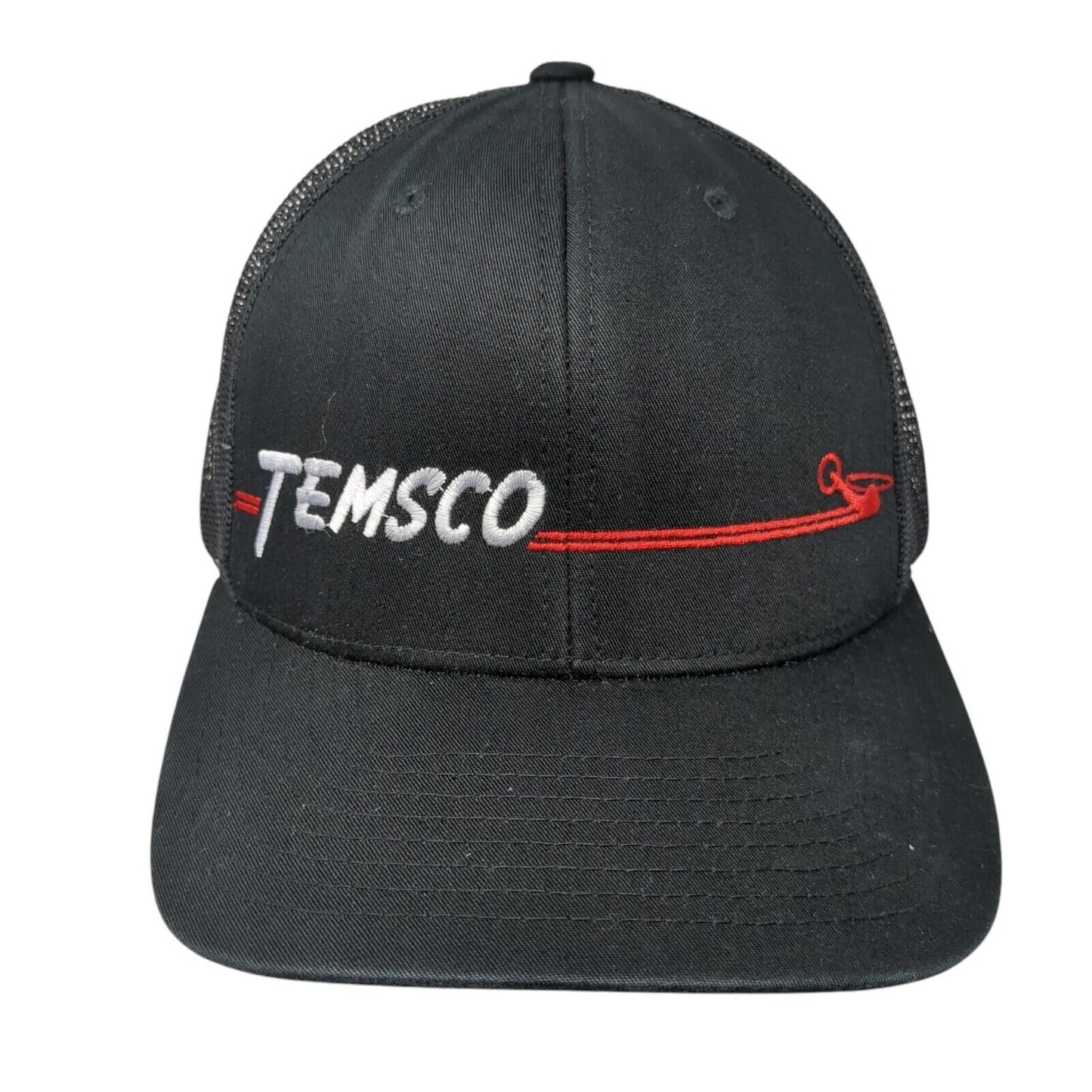 TEMSCO Snapback Trucker Hat Black One Size Adjustable Mesh Back Classics Yupoong