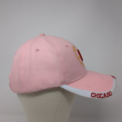 Chicago Strapback Hat Pink One Size Adjustable Embroidered Patriotic 6 Panel