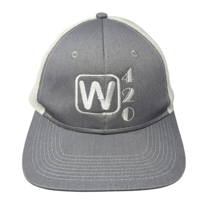 W420 Snapback Trucker Hat Gray OS Adjustable Embroidered Mesh Port Authority