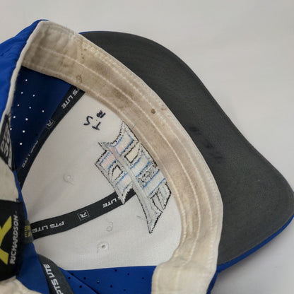 HF Fitted Hat Blue S/M Embroidered Breathable PTS 30 6 Panel Richardson