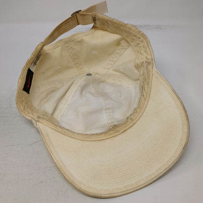 Nike Baseball Cap Beige Vintage Embroidered Swoosh Logo Slideback Cotton Hat