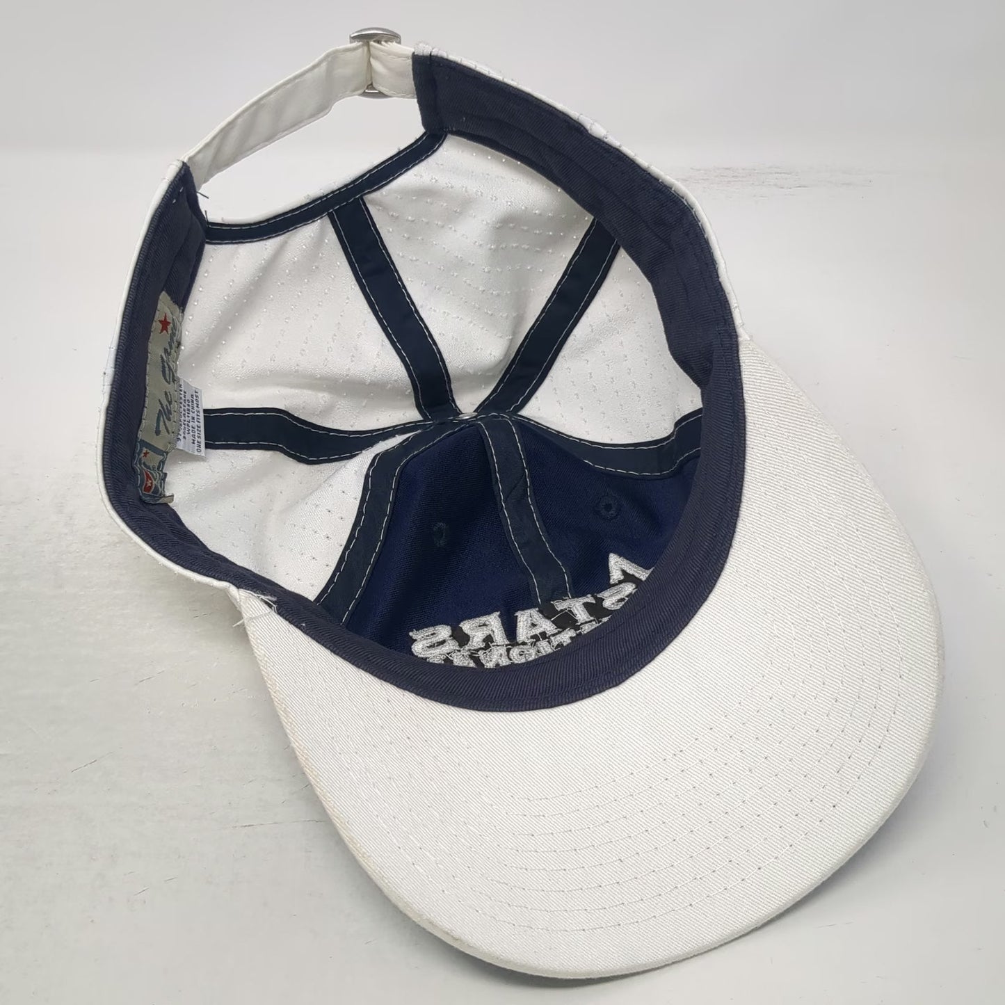 The Game Stars National Baseball Cap Blue White One Size Slideback Perforated