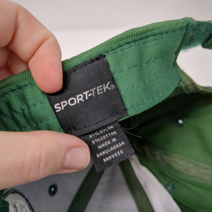 FBS Strapback Hat Green OSFA Adjustable Embroidered Vented Holes Sport-Tek