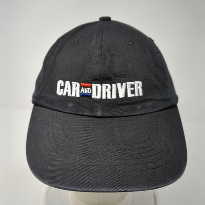 Car And Driver Strapback Hat Black One Size Adjustable Embroidered Vented Holes