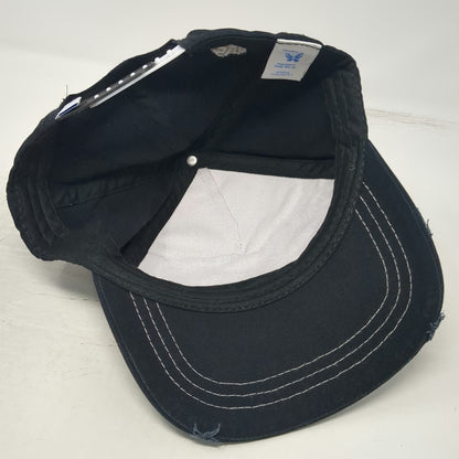 Morpho 5 Panel Black Hat One Size Surf Costa Rica Graphic Snapback Cotton