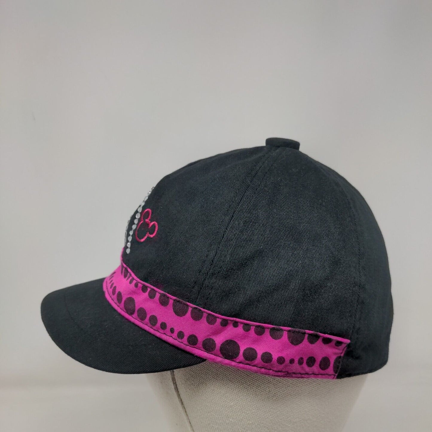 Disney Minnie Mouse Bling Slideback Hat Black Adult Short Brim