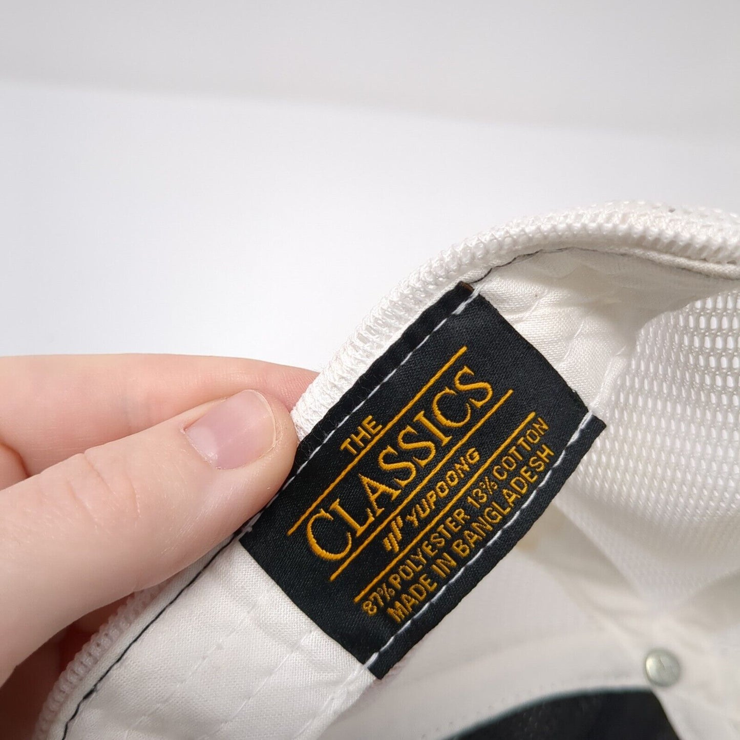 The Classics Yupoong Snapback Trucker Hat Black One Size Patch Mesh Back