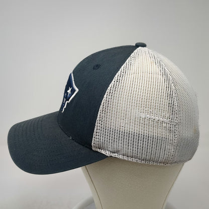 NFL Team Apparel New England Patriots Blue Trucker Hat One Size Snapback Mesh