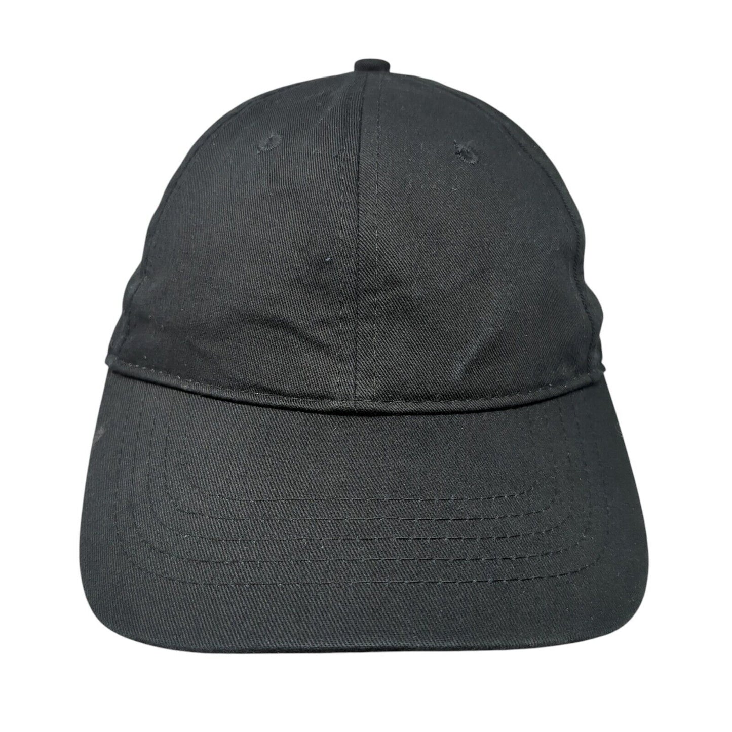 Unbranded Strapback Baseball Cap Black One Size Adjustable 6 Panel Blank