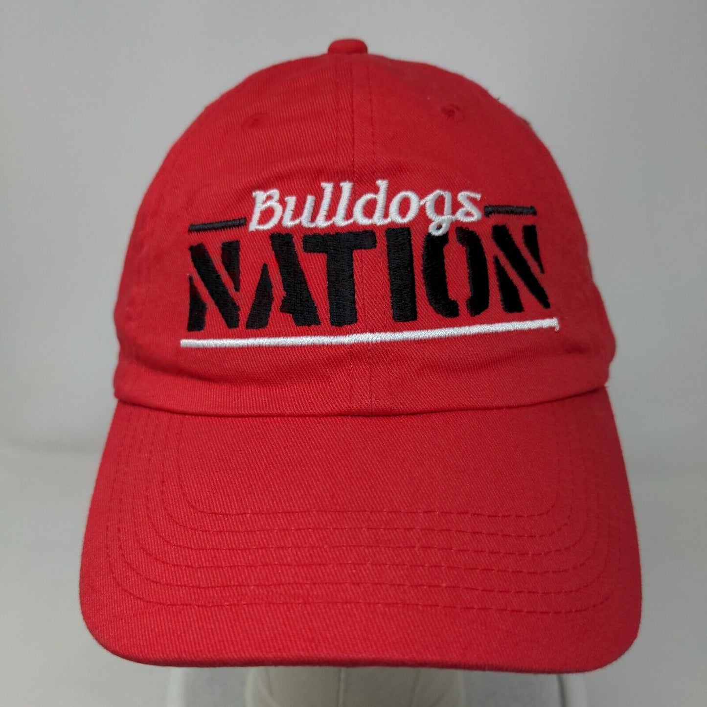 Bulldogs Nation Slideback Hat Red One Size Adjustable Embroidered Vented Holes