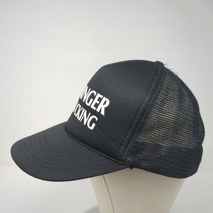 Stringer Trucking Snapback Rope Trucker Hat Black One Size Mesh Back