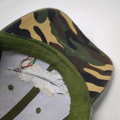 Camo Baseball Cap Green One Size Feather Indigenous Native American Pattern Hat