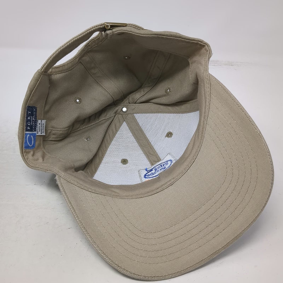 Port & Company Intel Pentium 4 Hat Beige Baseball Cap Slideback Vintage Y2K