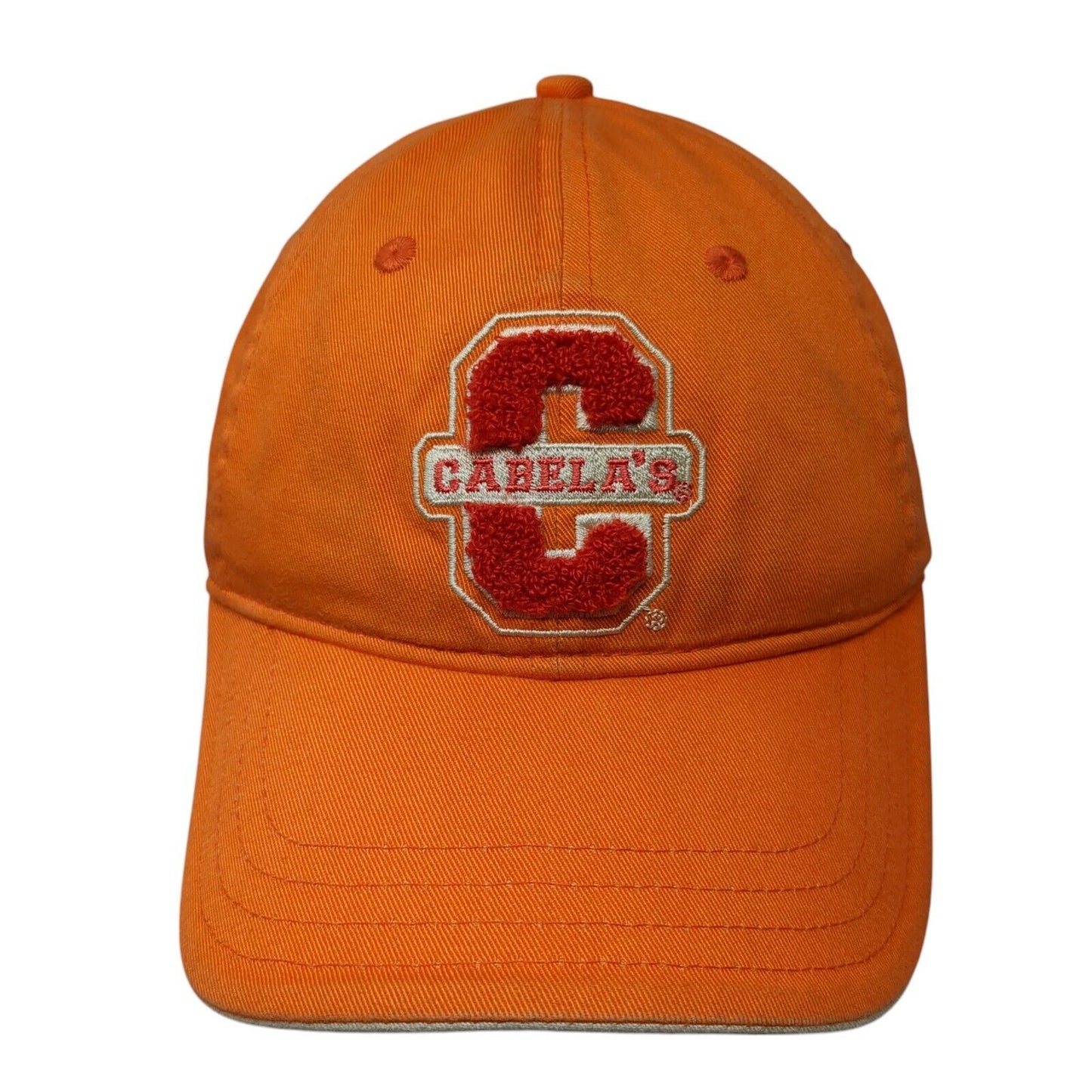 Cabela's '61 Strapback Hat Orange One Size Adjustable Embroidered