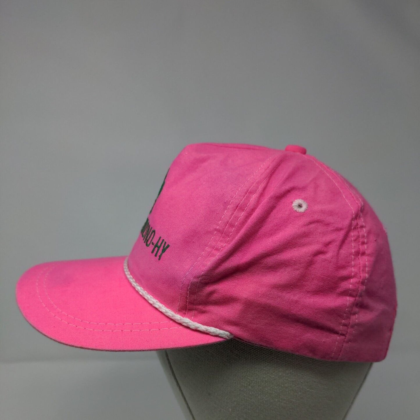 Hilleshog Mono-hy Slideback Hat Pink OSFA Adjustable Embroidered 6 Panel Rope
