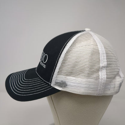 Port & Company Baseball Cap Hat Black OSFM Mesh Horse Logo Contrast Stitching