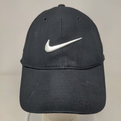 Nike Swoosh Strapback Hat Black OSFM Embroidered Dri-Fit Legacy 91