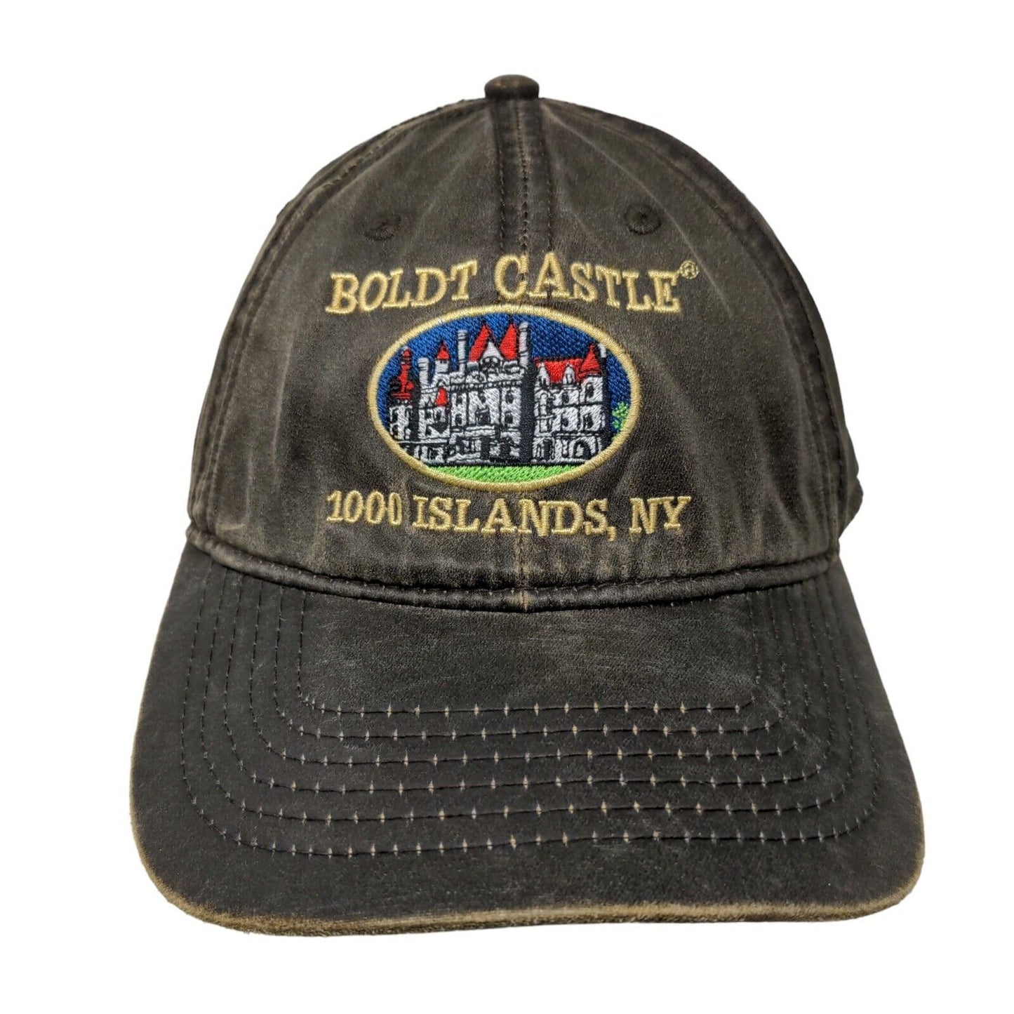 Boldt Castle Men's Strapback Hat Brown Size OSFM Embroidered Logo 1000 Islands