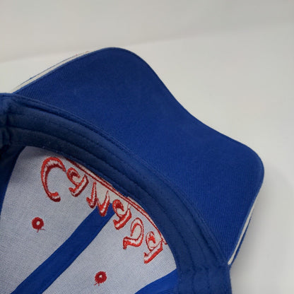 Canada Strapback Hat Blue OSFA Adjustable Embroidered Vented Holes Cotton