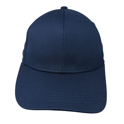 Athletic Works Fitted Hat Blue Medium Solid Vent Holes Stretch Blank