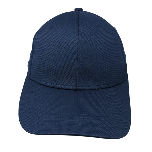 Athletic Works Fitted Hat Blue Medium Solid Vent Holes Stretch Blank