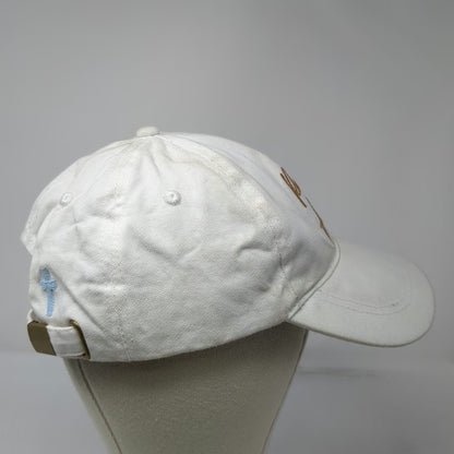 Hallmark Baseball Cap White OSFM Runnin On Faith Blue Cross Slideback Cotton Hat