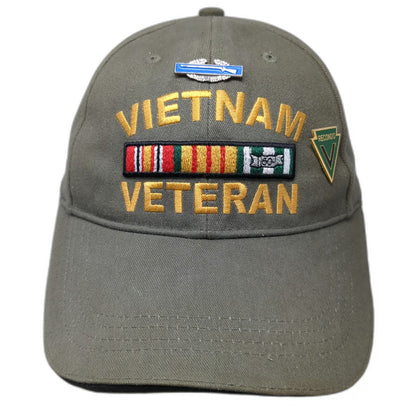 Rothco Vietnam Veteran Green One Size Baseball Cap Hat Strapback Ribbons CIB