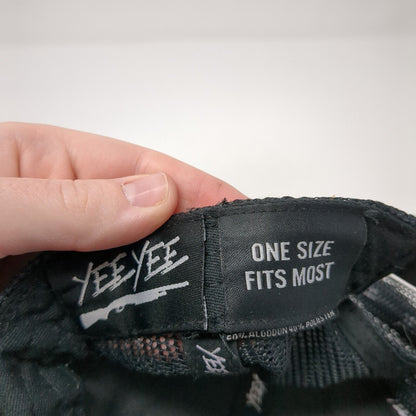 Yee Yee Snapback Trucker Hat Black One Size Adjustable Mesh Back 6 Panel