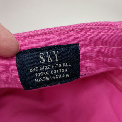 SKY Army Cap Pink One Size Cotton Embroidered Sun Yellow Purple Strapback Hat