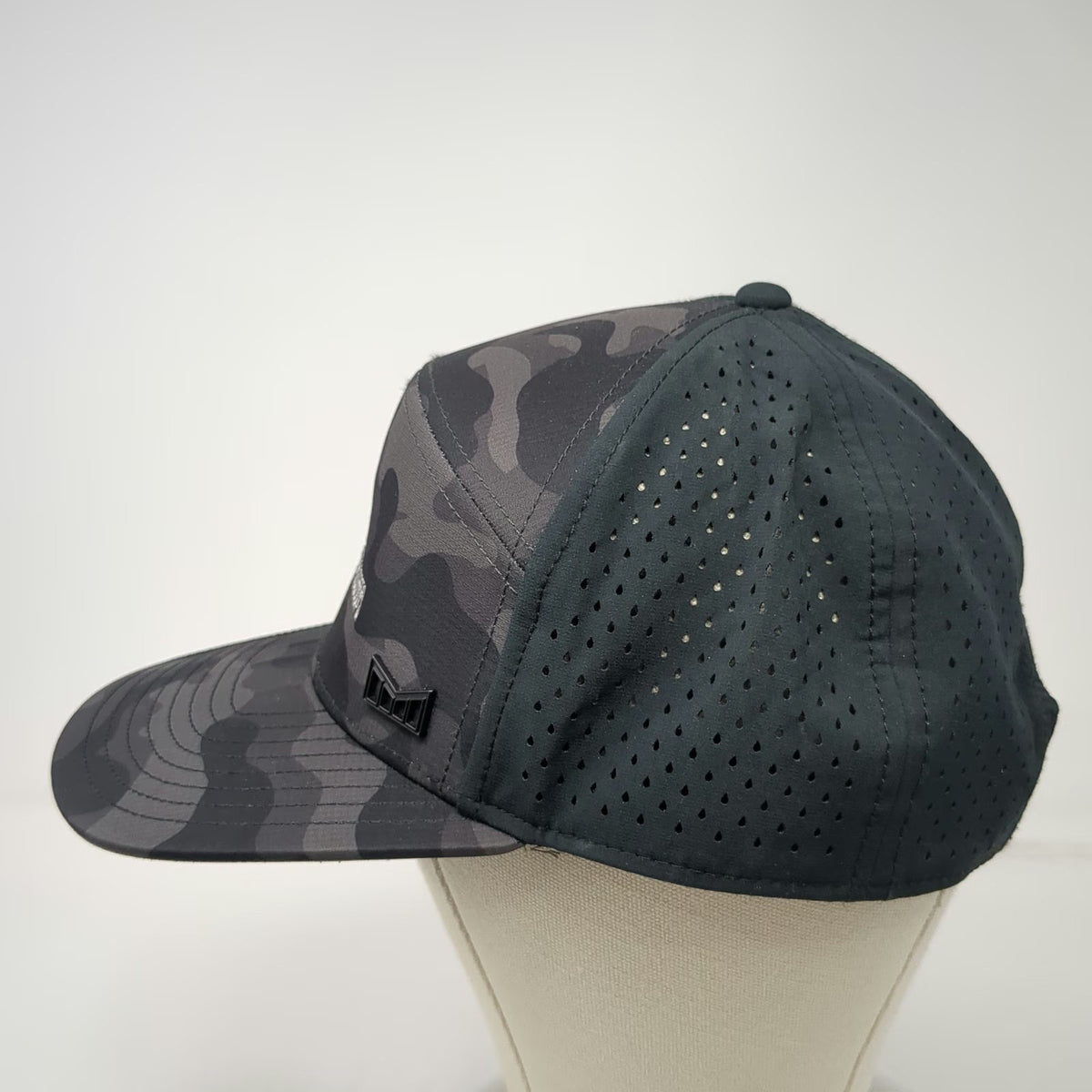 Melin Trucker Hat Black Camo 58cm JM Thomas Forest Products Pine Tree Logo