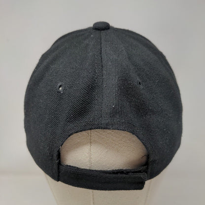 Unbranded Strapback Hat Black One Size Adjustable Vented Holes 6 Panel